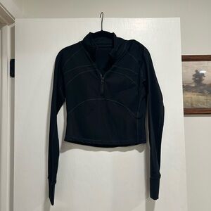 Black Zip Up Cropped Athletic Jacket
